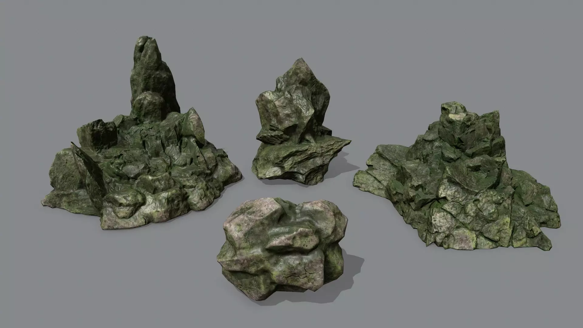 Rock Set Low-poly 3D model_0