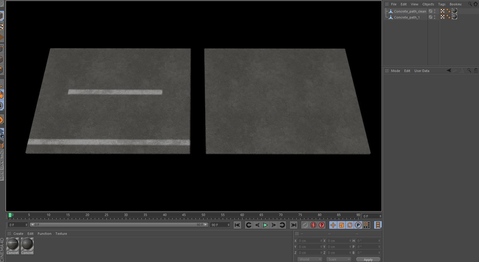 Concrete path 1 Low-poly 3D model_4