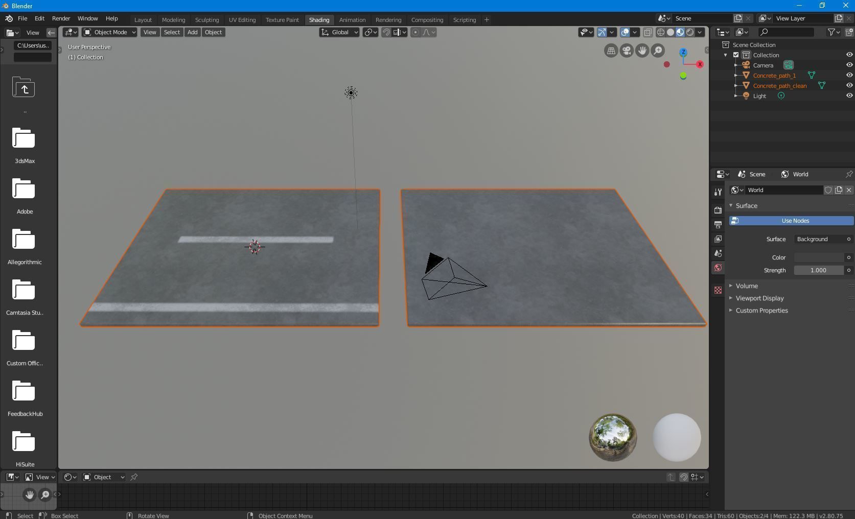 Concrete path 1 Low-poly 3D model_8