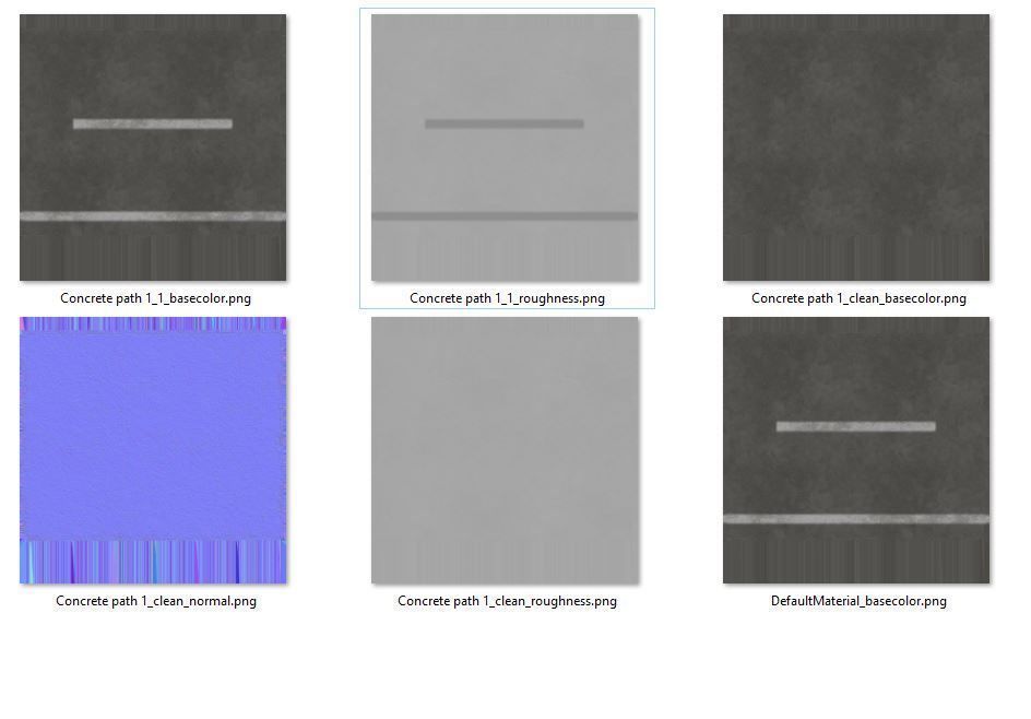 Concrete path 1 Low-poly 3D model_3