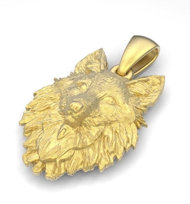 Fox pendante 3D print model_3