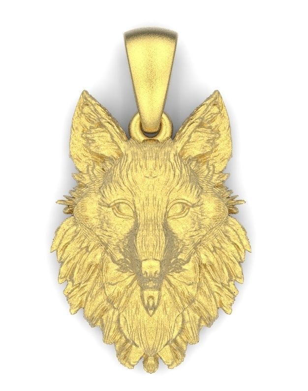 Fox pendante 3D print model_4