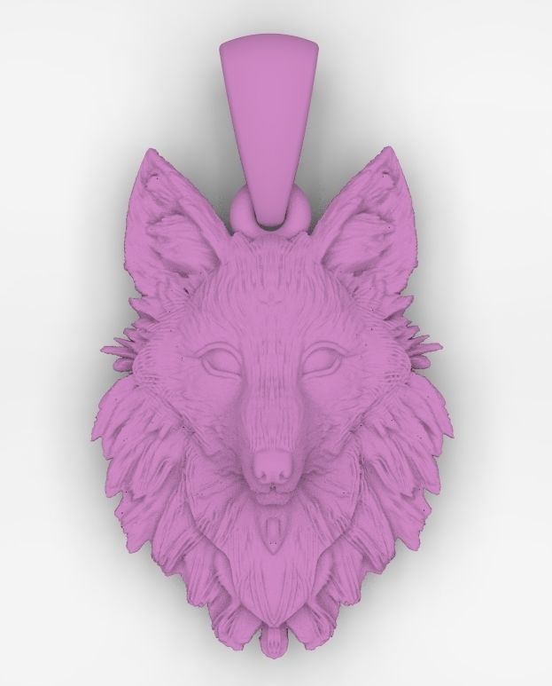 Fox pendante 3D print model_5