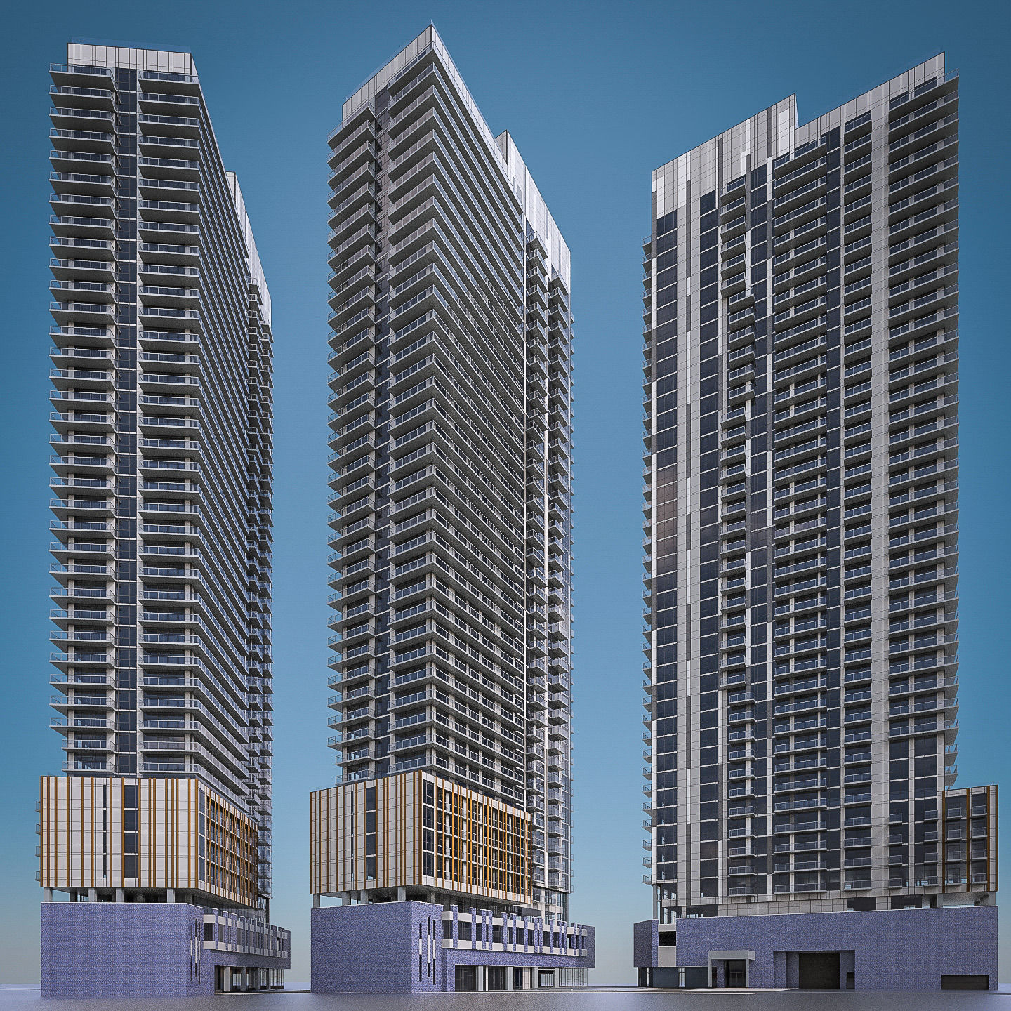 Apartment Building 02 Low-poly 3D model_2