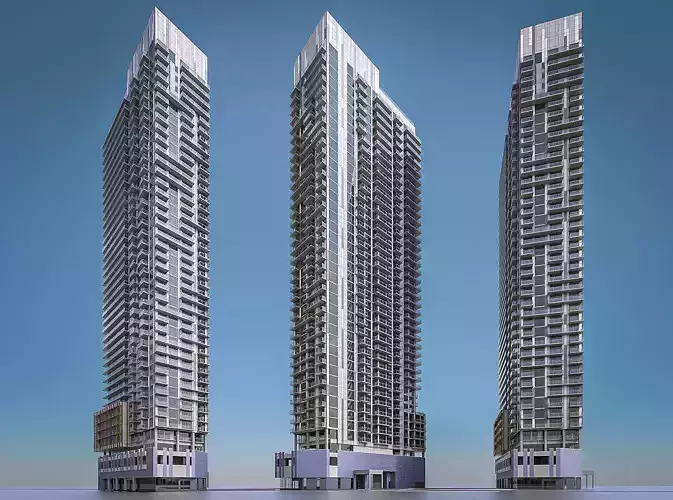 Apartment Building 02 Low-poly 3D model