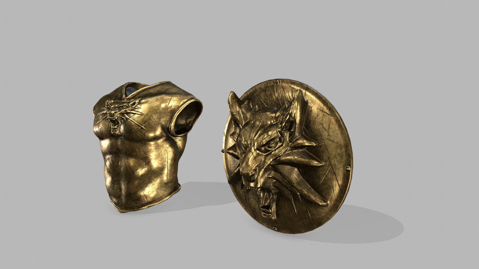 armor set Low-poly 3D model_16