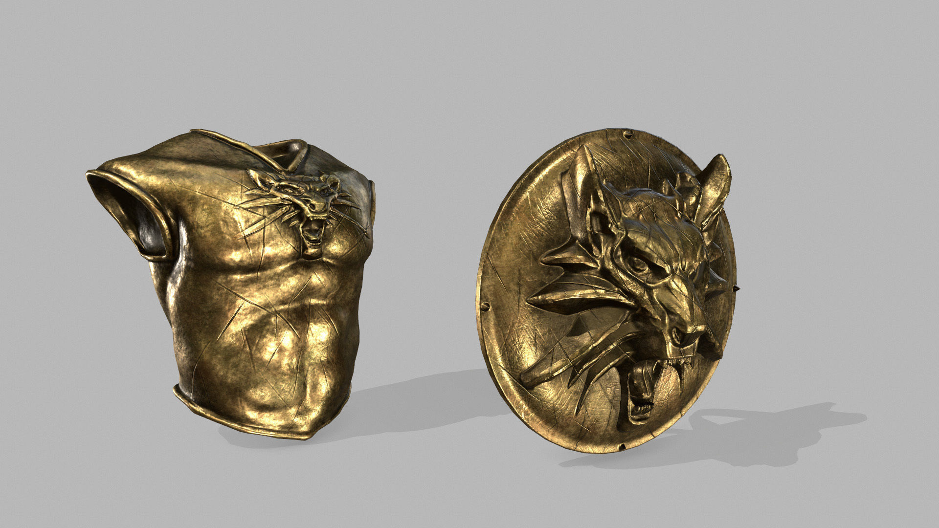 armor set Low-poly 3D model_17