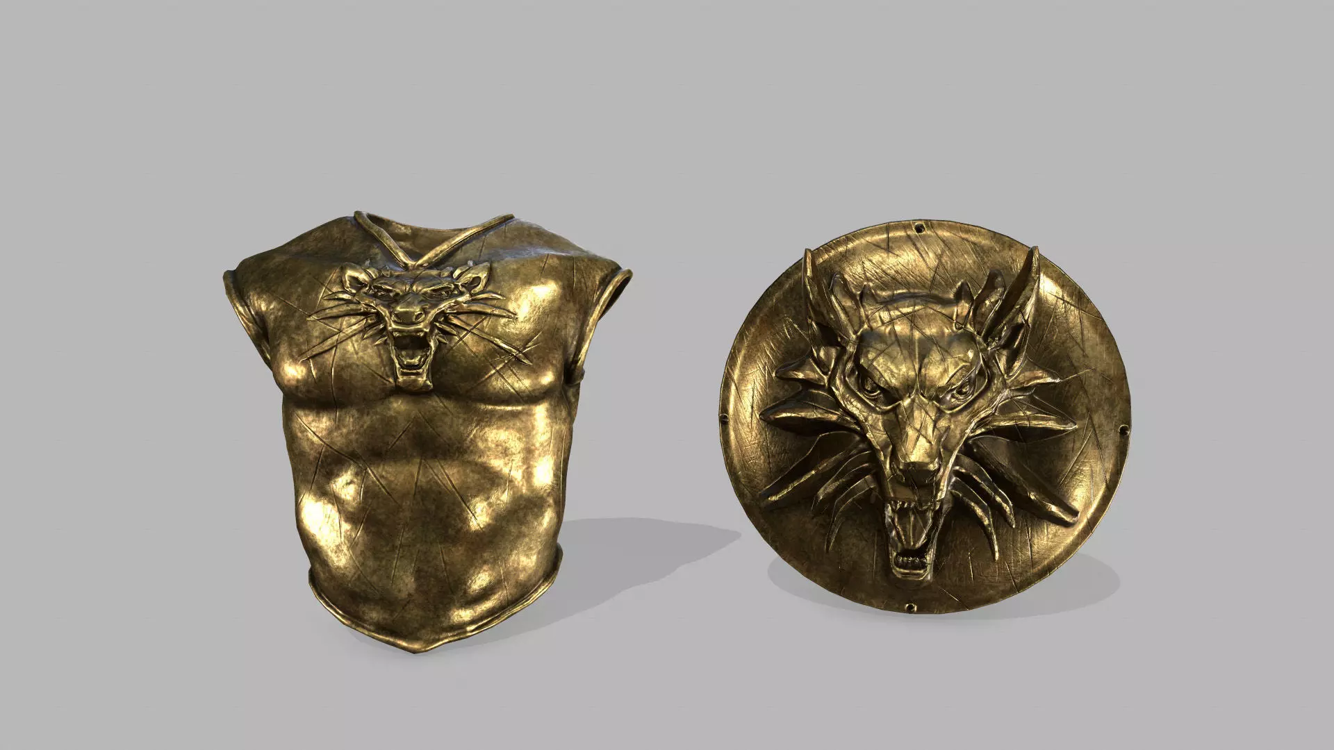 armor set Low-poly 3D model_0