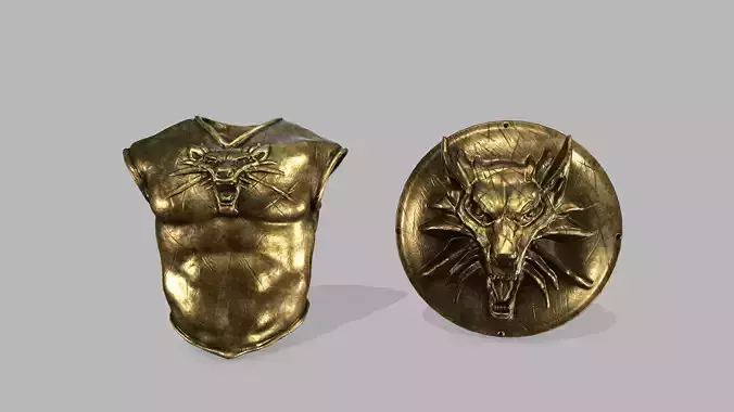 armor set Low-poly 3D model