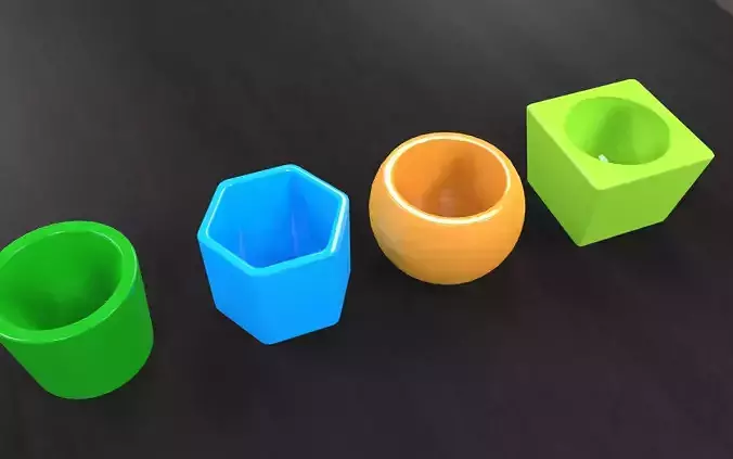 Standart flower-pots pack1 3D print model