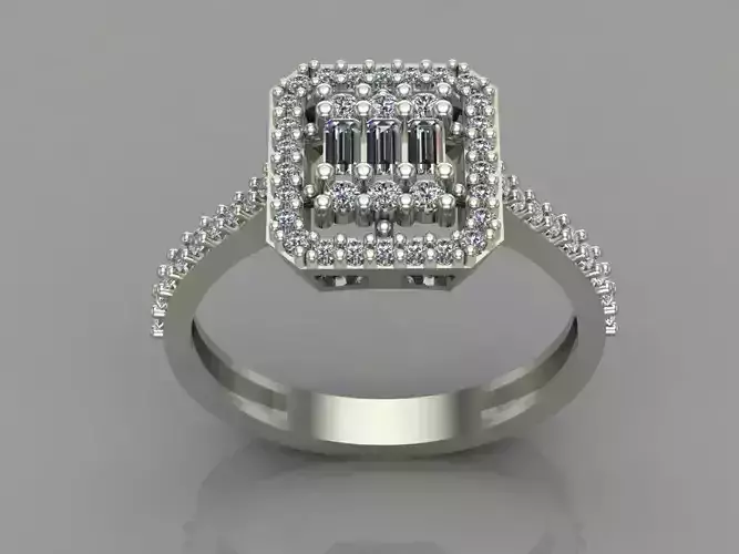 GC GOLD T71- Baguette ring Diamond gold  