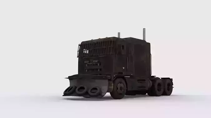 Apocalyptic truck Low-poly 3D model