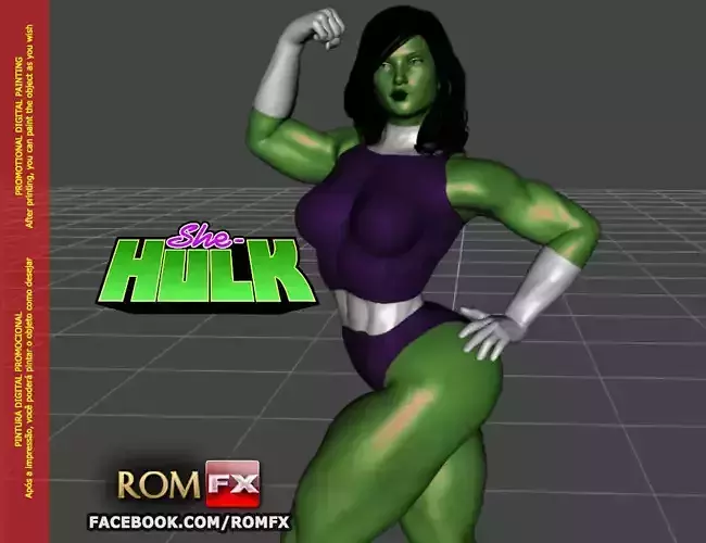 She-Hulk Printable Action Figure 3D print model