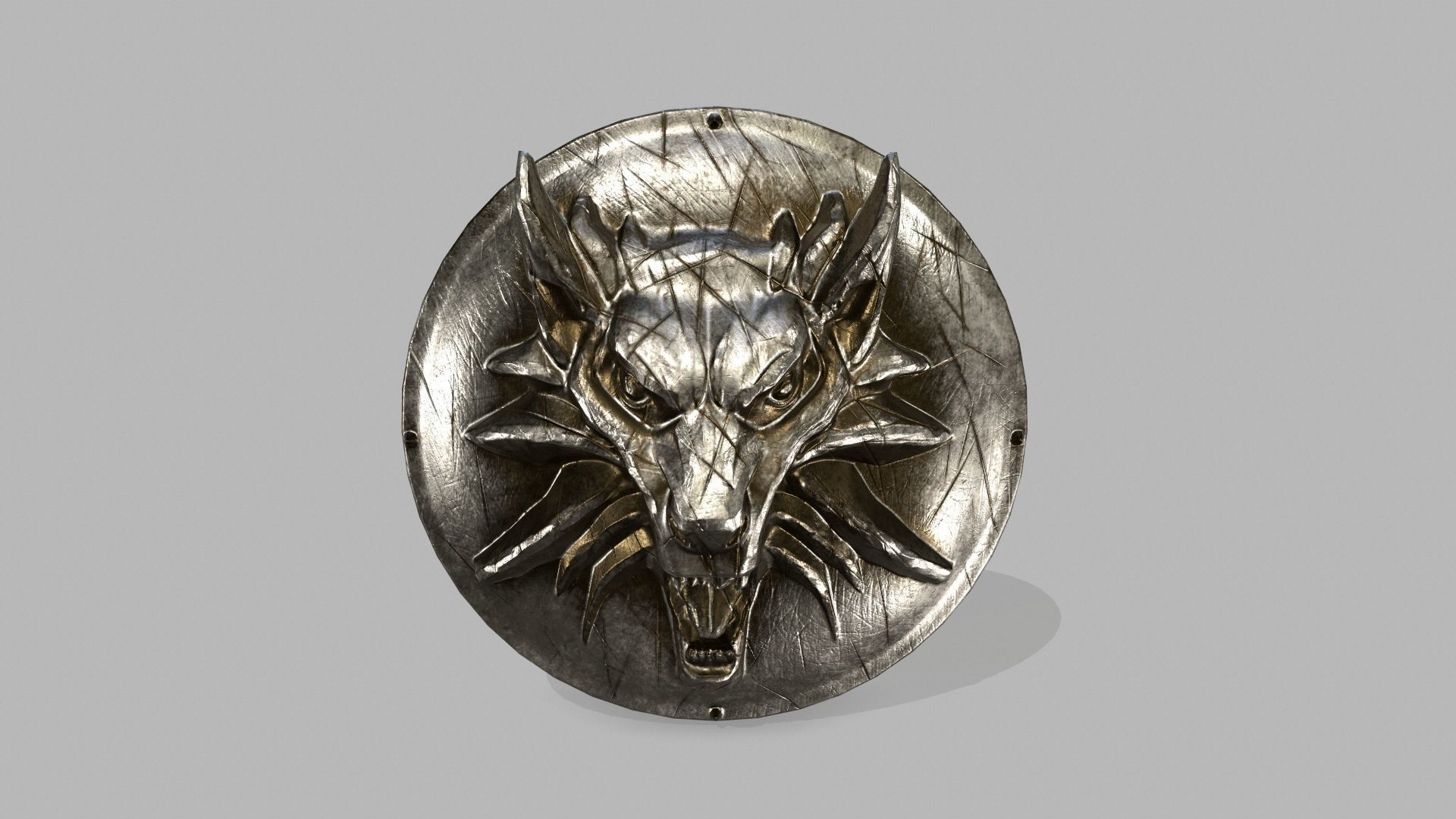 armor set witcher wolf head Low-poly 3D model_8