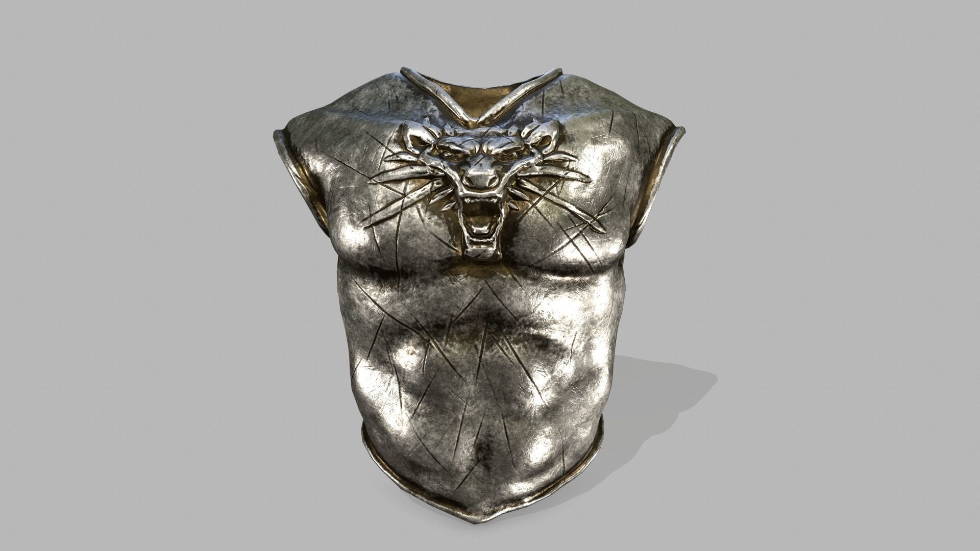 armor set witcher wolf head Low-poly 3D model_1