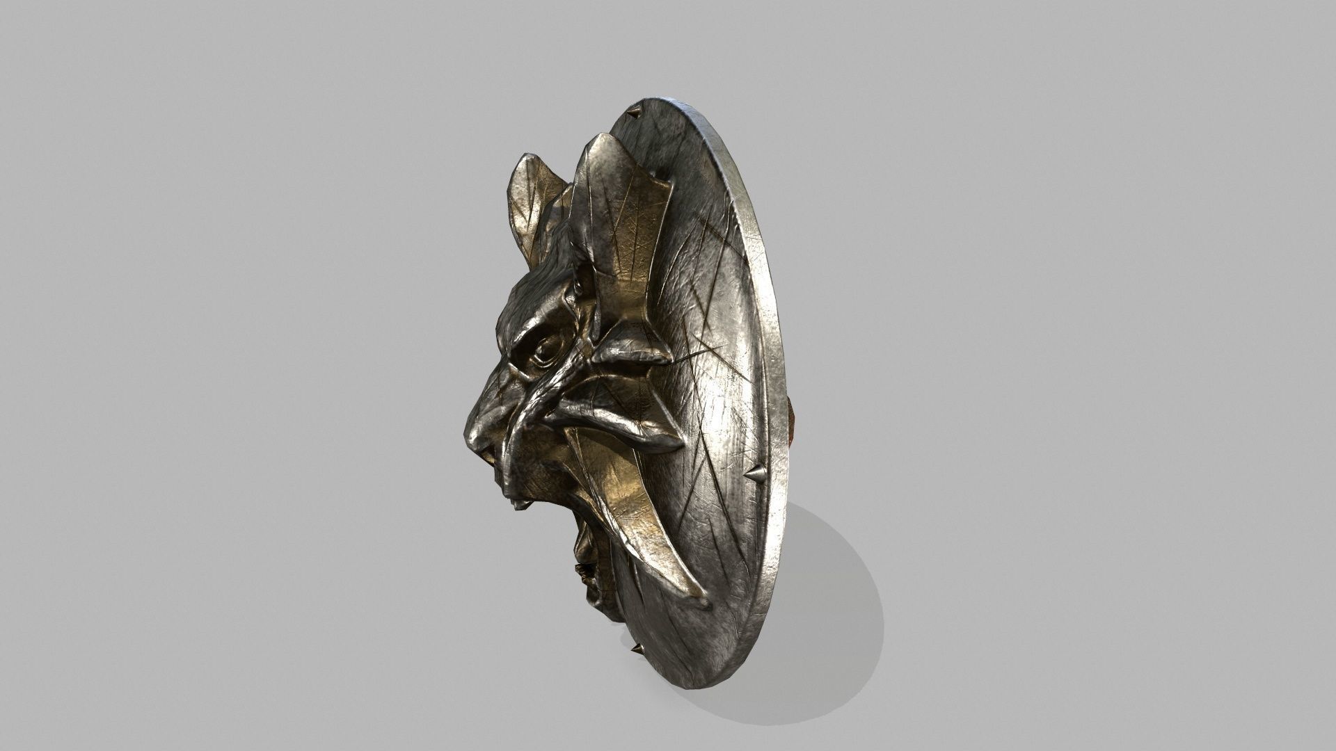 armor set witcher wolf head Low-poly 3D model_14