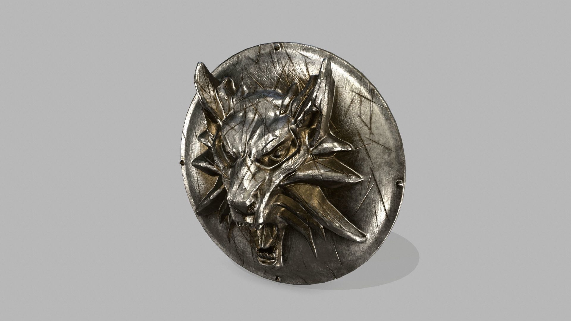 armor set witcher wolf head Low-poly 3D model_15