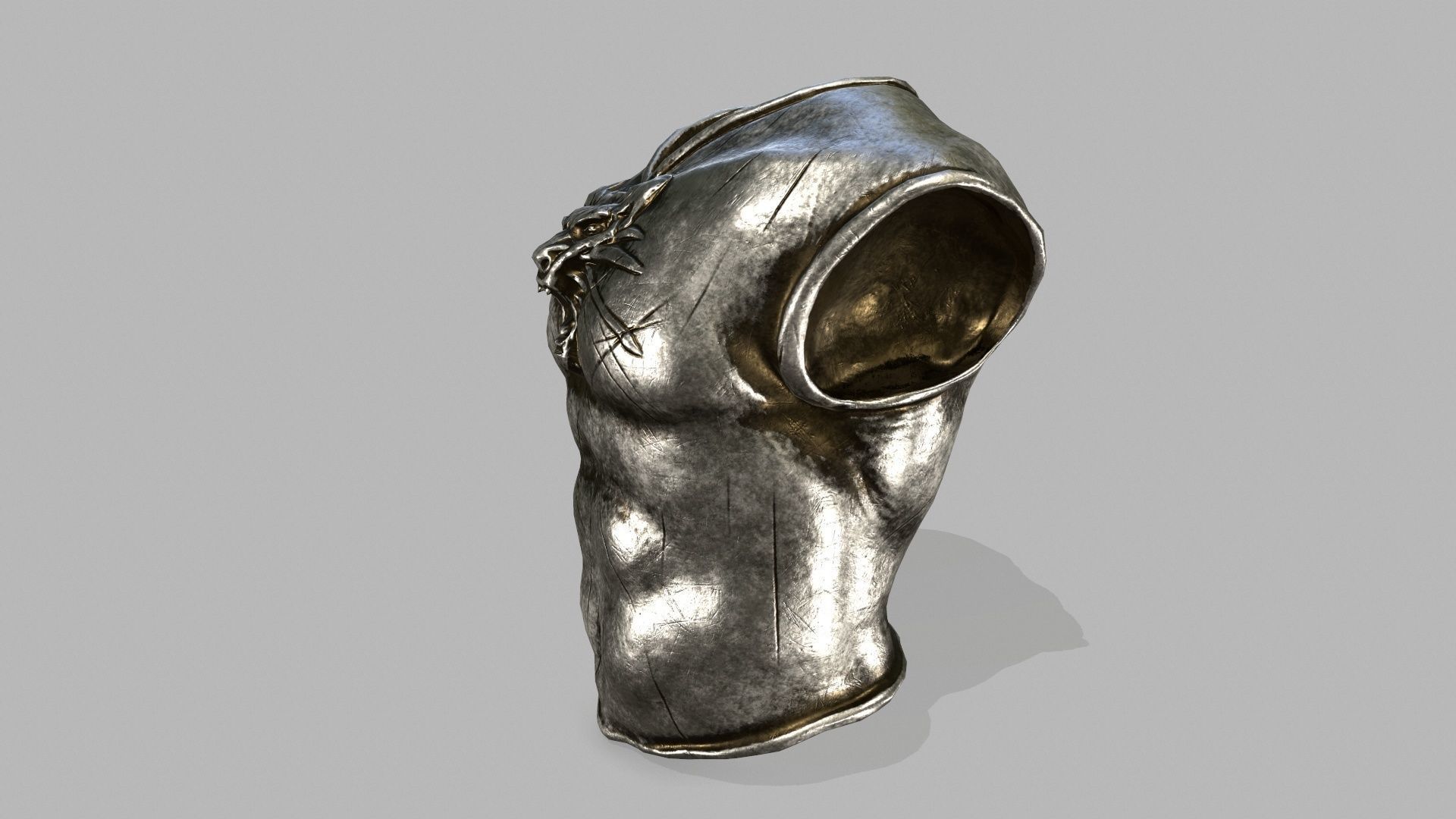 armor set witcher wolf head Low-poly 3D model_6