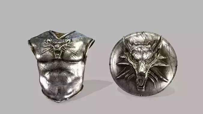 armor set witcher wolf head