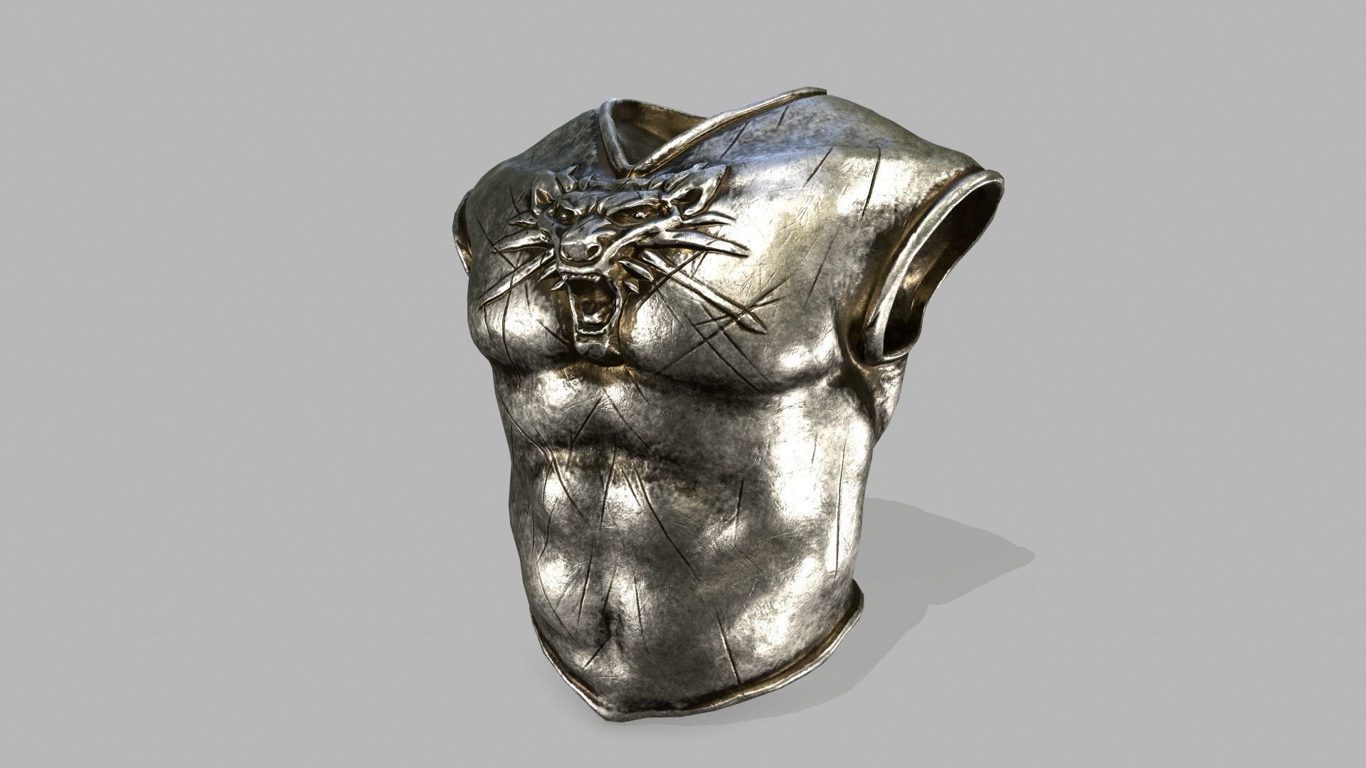 armor set witcher wolf head Low-poly 3D model_7