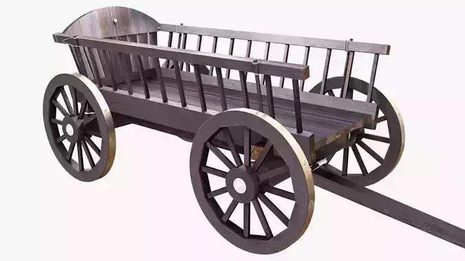 Wooden Cart 3D