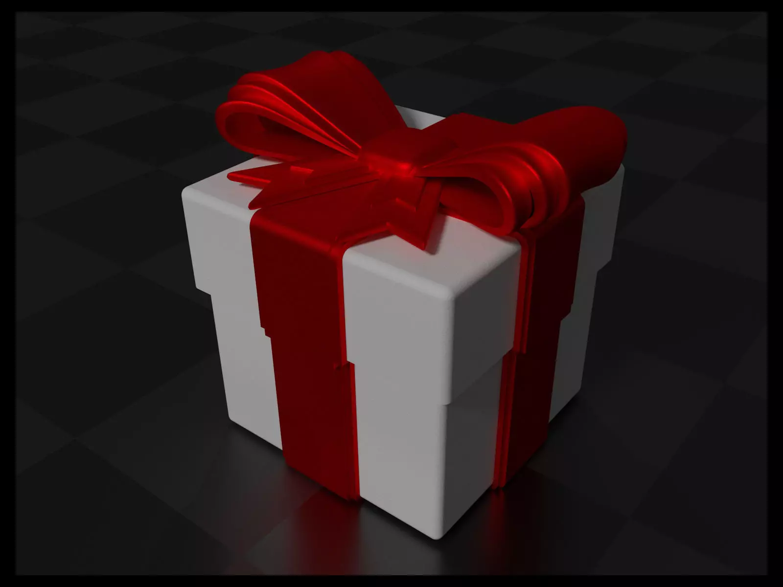 Gift Box with Bow and Ribbon 3D print model_0