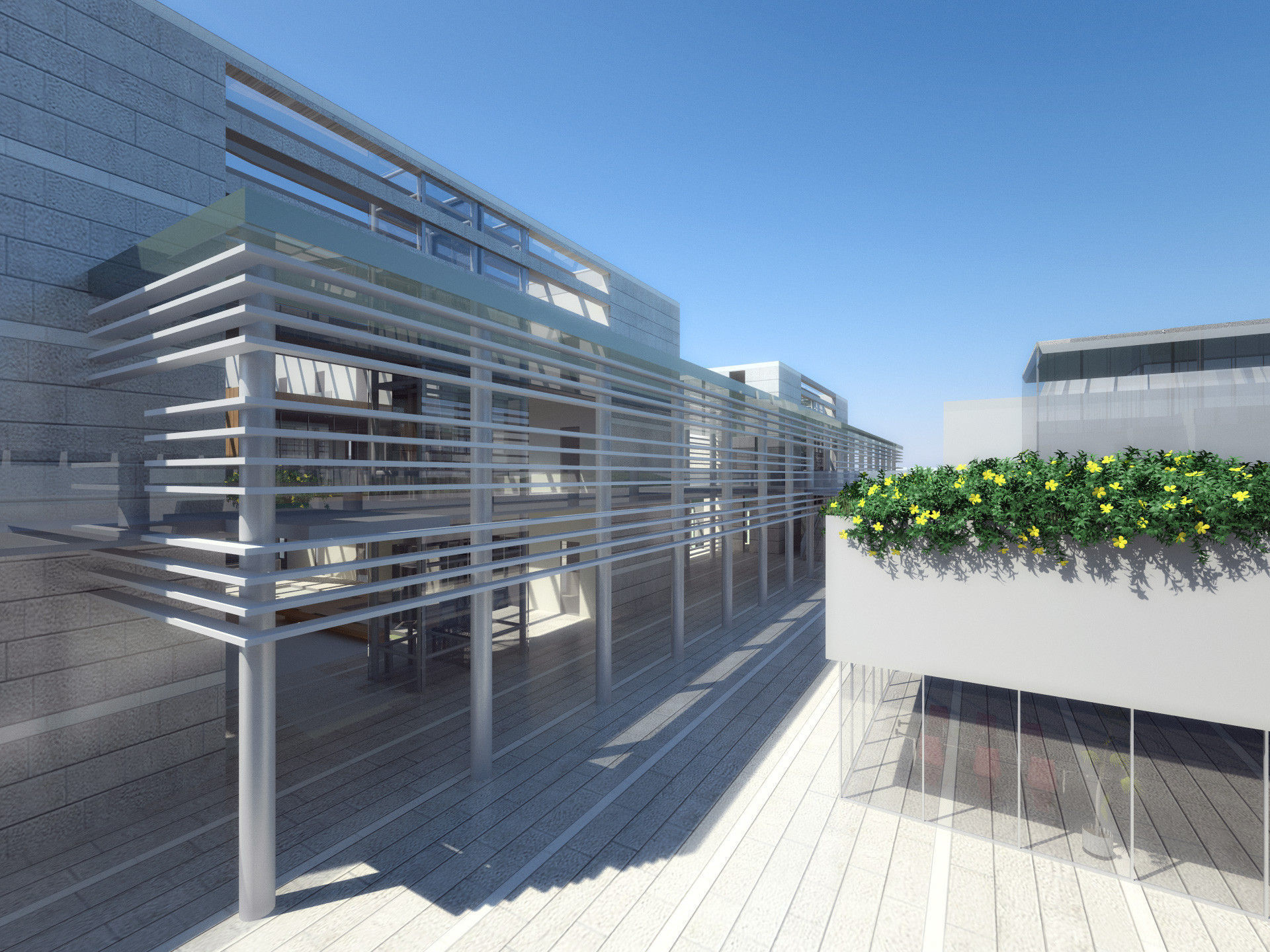 Campus Buildings Set 01 Low-poly 3D model_6