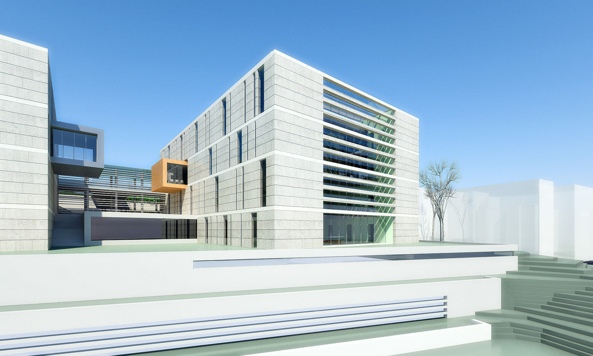 Campus Buildings Set 01 Low-poly 3D model_3