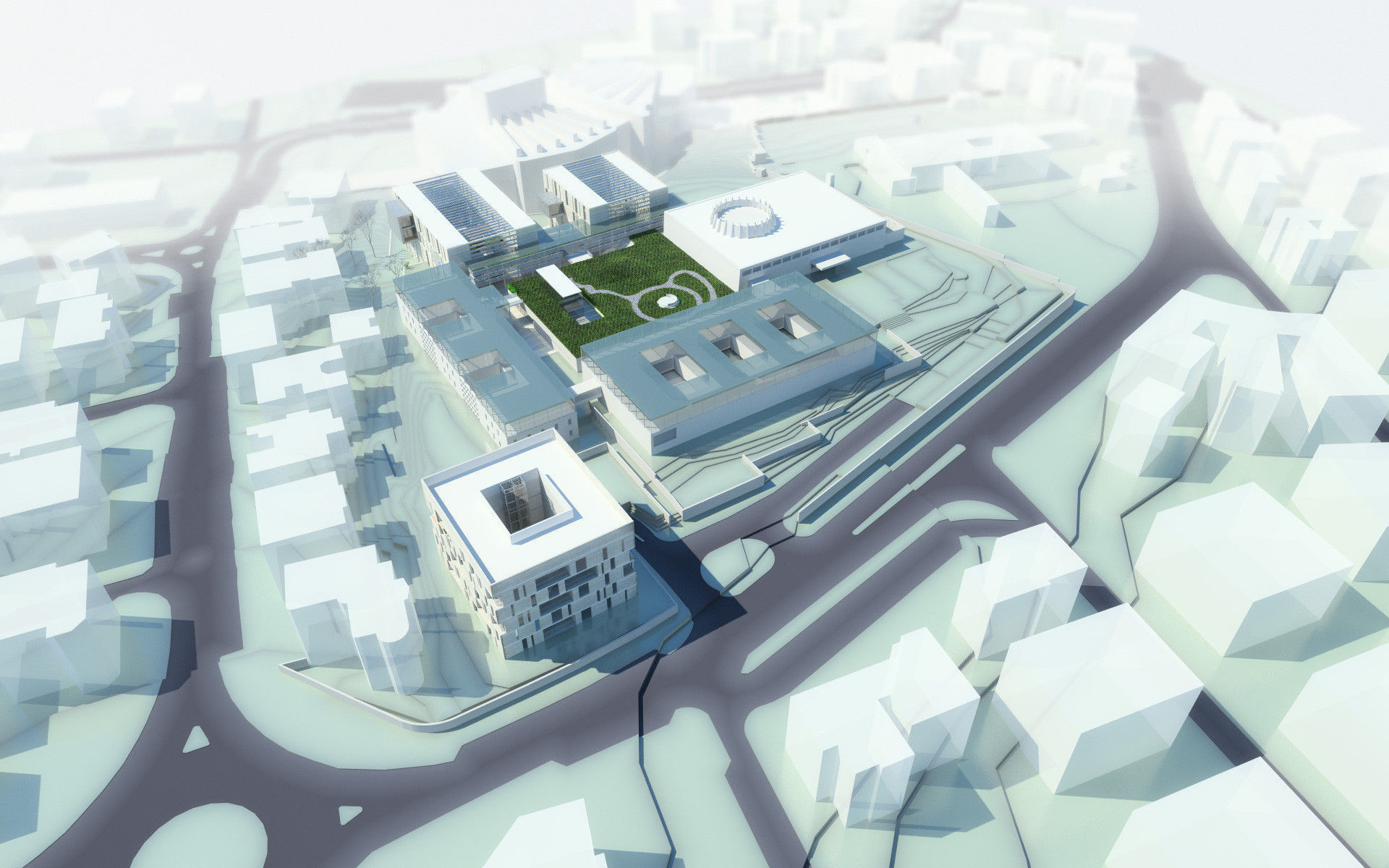 Campus Buildings Set 01 Low-poly 3D model_1