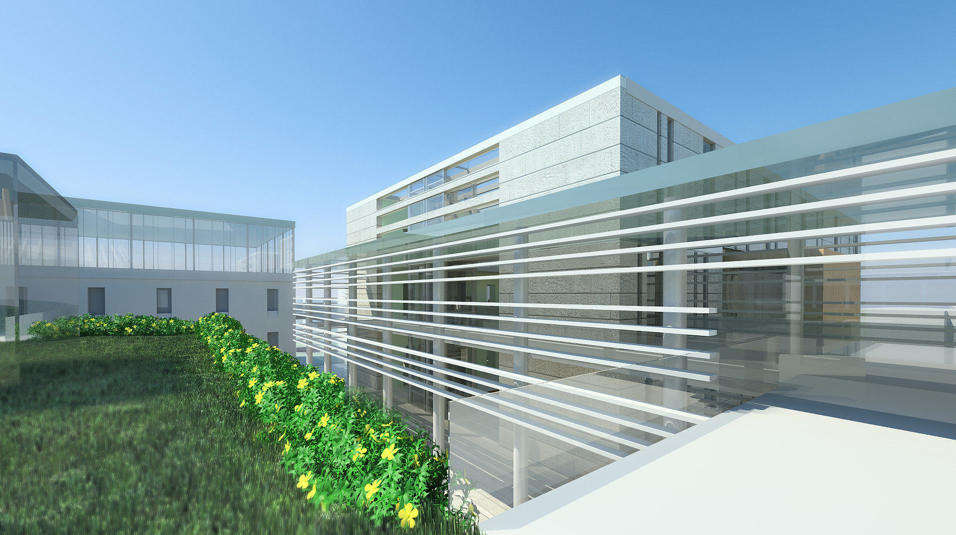 Campus Buildings Set 01 Low-poly 3D model_9