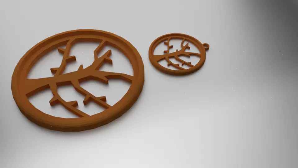 Glass Coaster Tree 1 and Pendant 3D print model_0