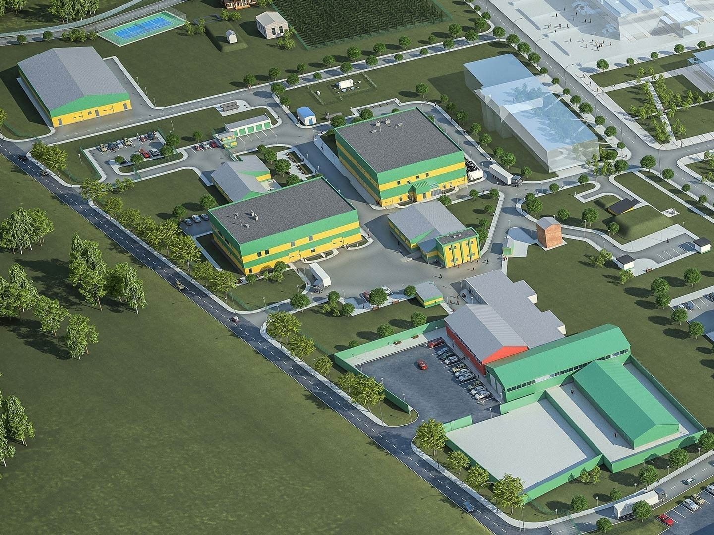 Industrial Factory Low-poly 3D model_1