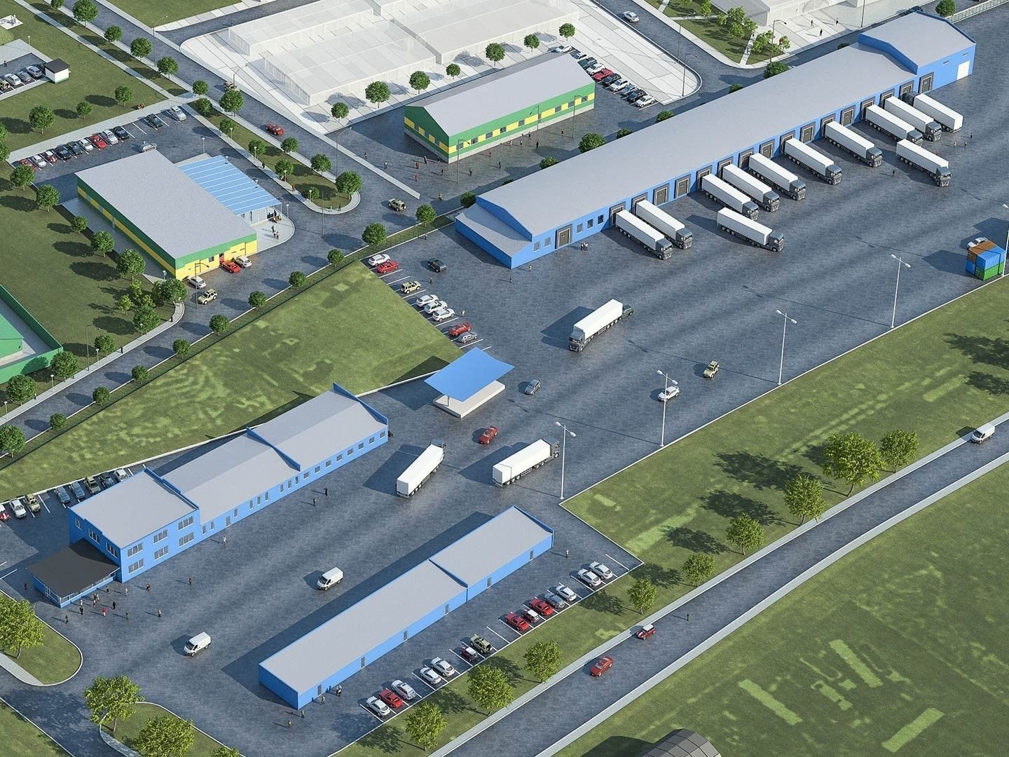 Industrial Factory Low-poly 3D model_2