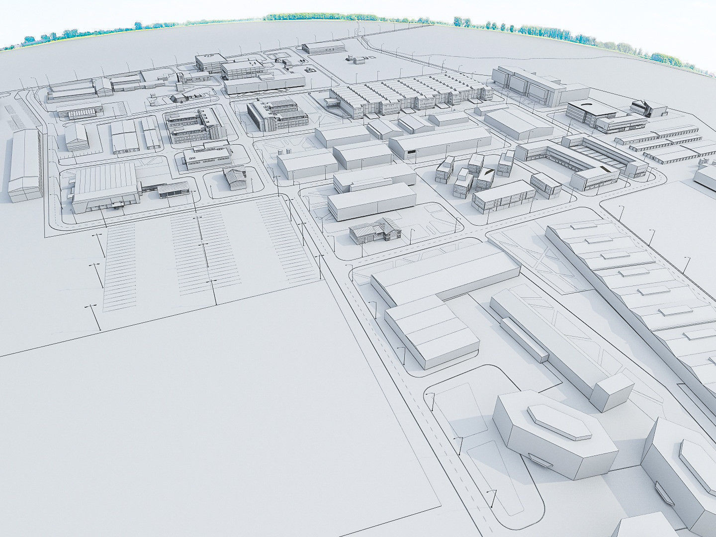 Industrial Factory Low-poly 3D model_11