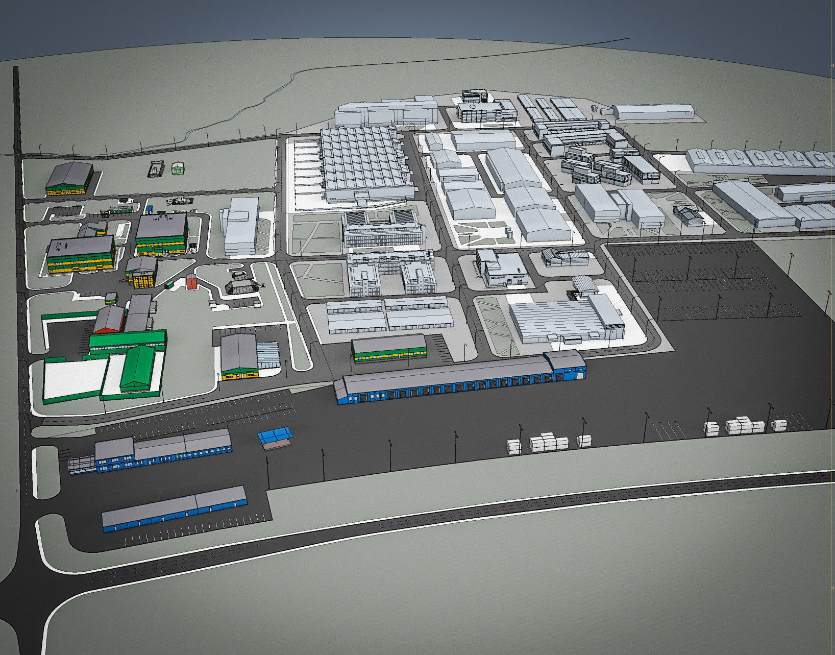 Industrial Factory Low-poly 3D model_14