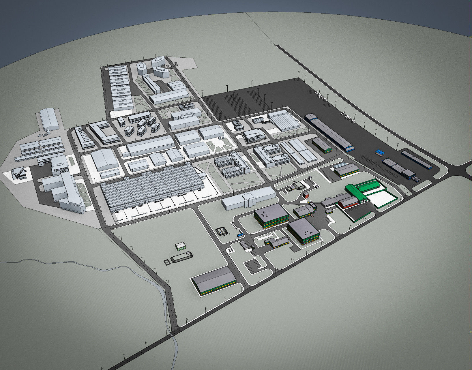 Industrial Factory Low-poly 3D model_16