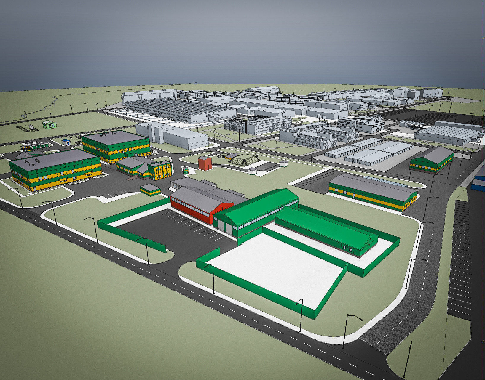 Industrial Factory Low-poly 3D model_12