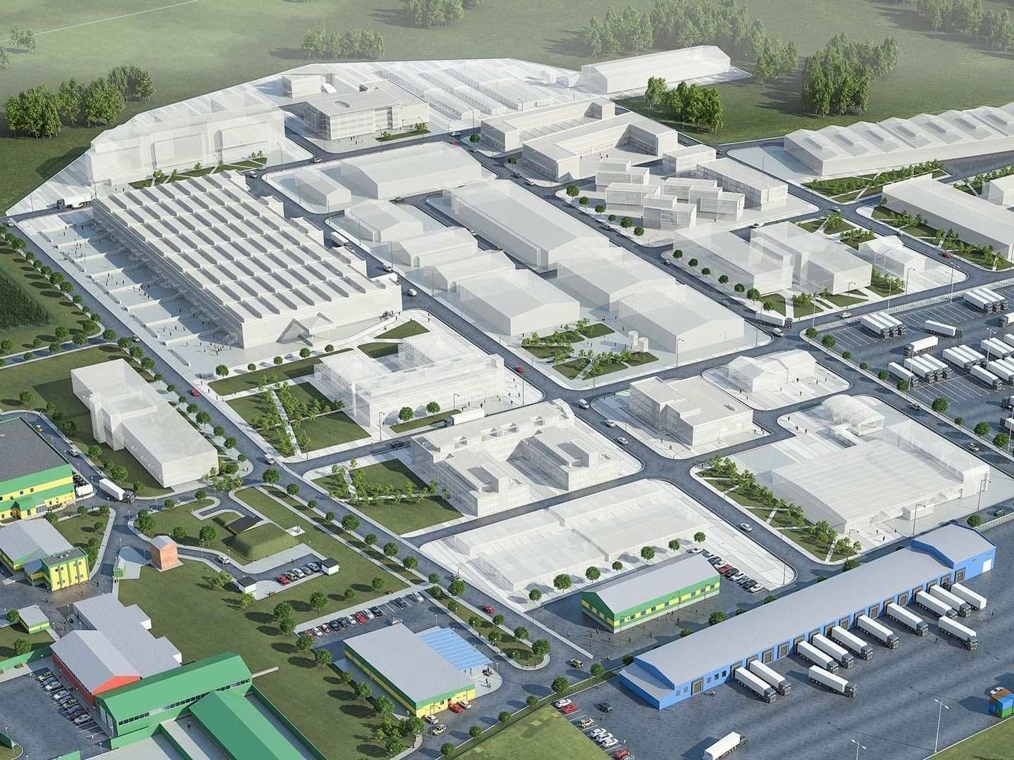 Industrial Factory Low-poly 3D model_7