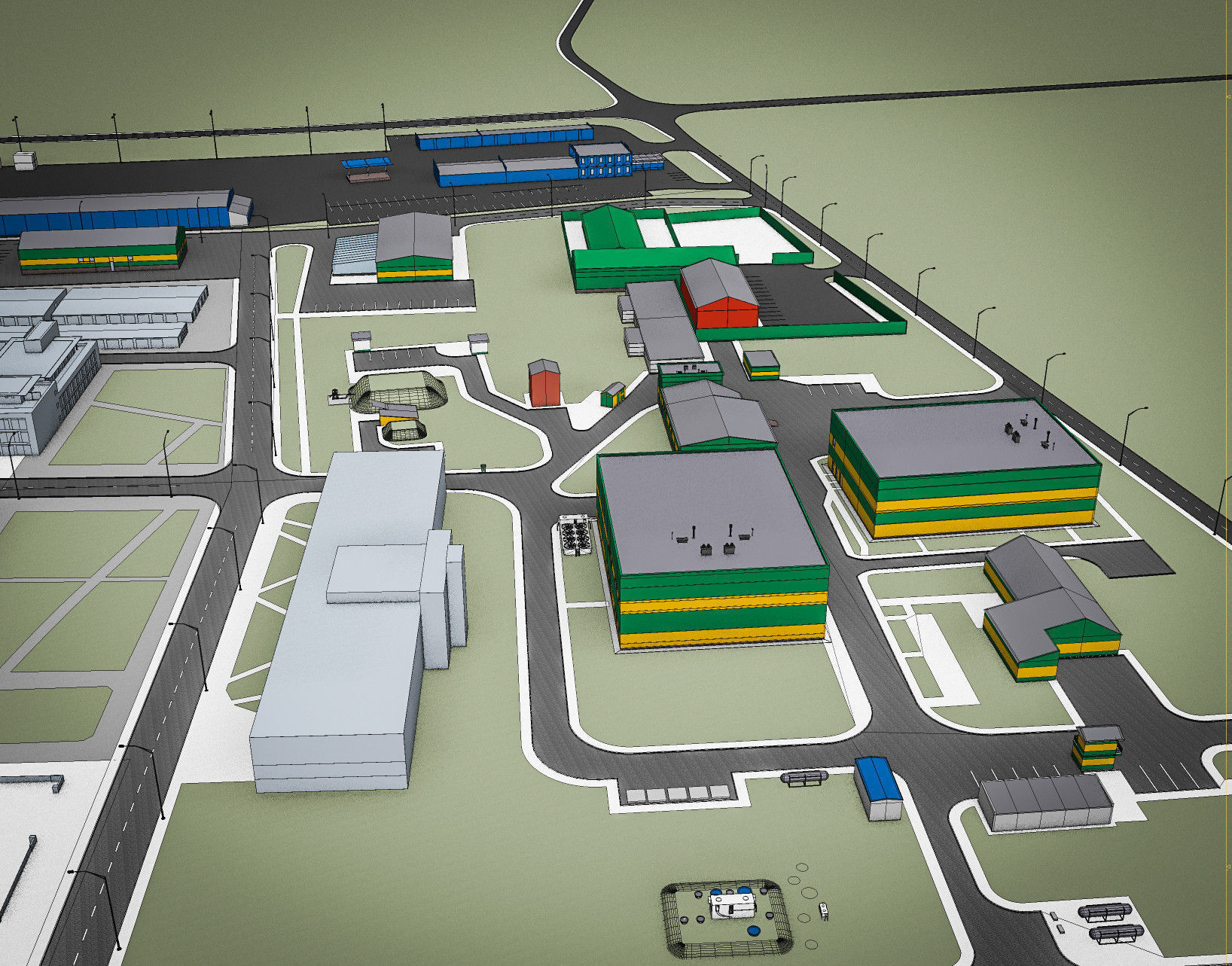 Industrial Factory Low-poly 3D model_15