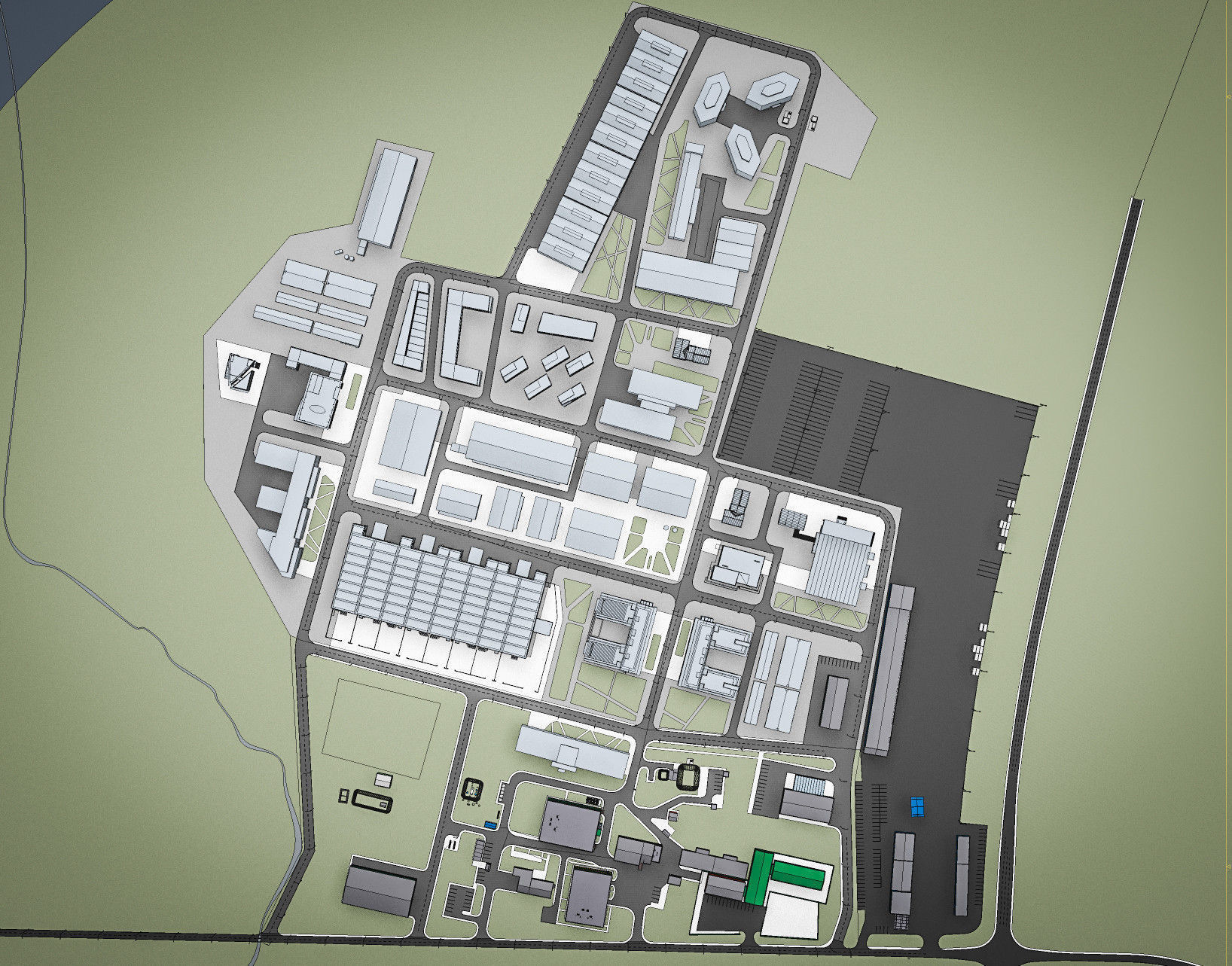 Industrial Factory Low-poly 3D model_13
