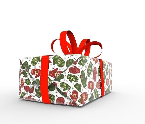 Gift packing Christmas Low-poly 3D model