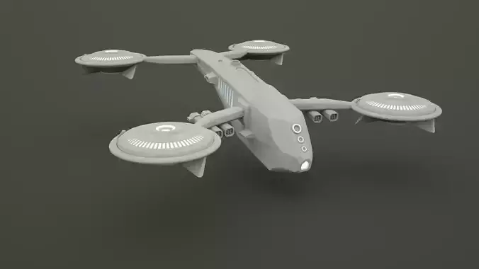 spaceship spacecraft with two propellers