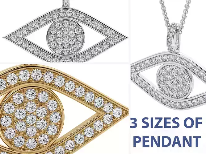 P 0056 Eye pendant in 3 sizes 3D print model