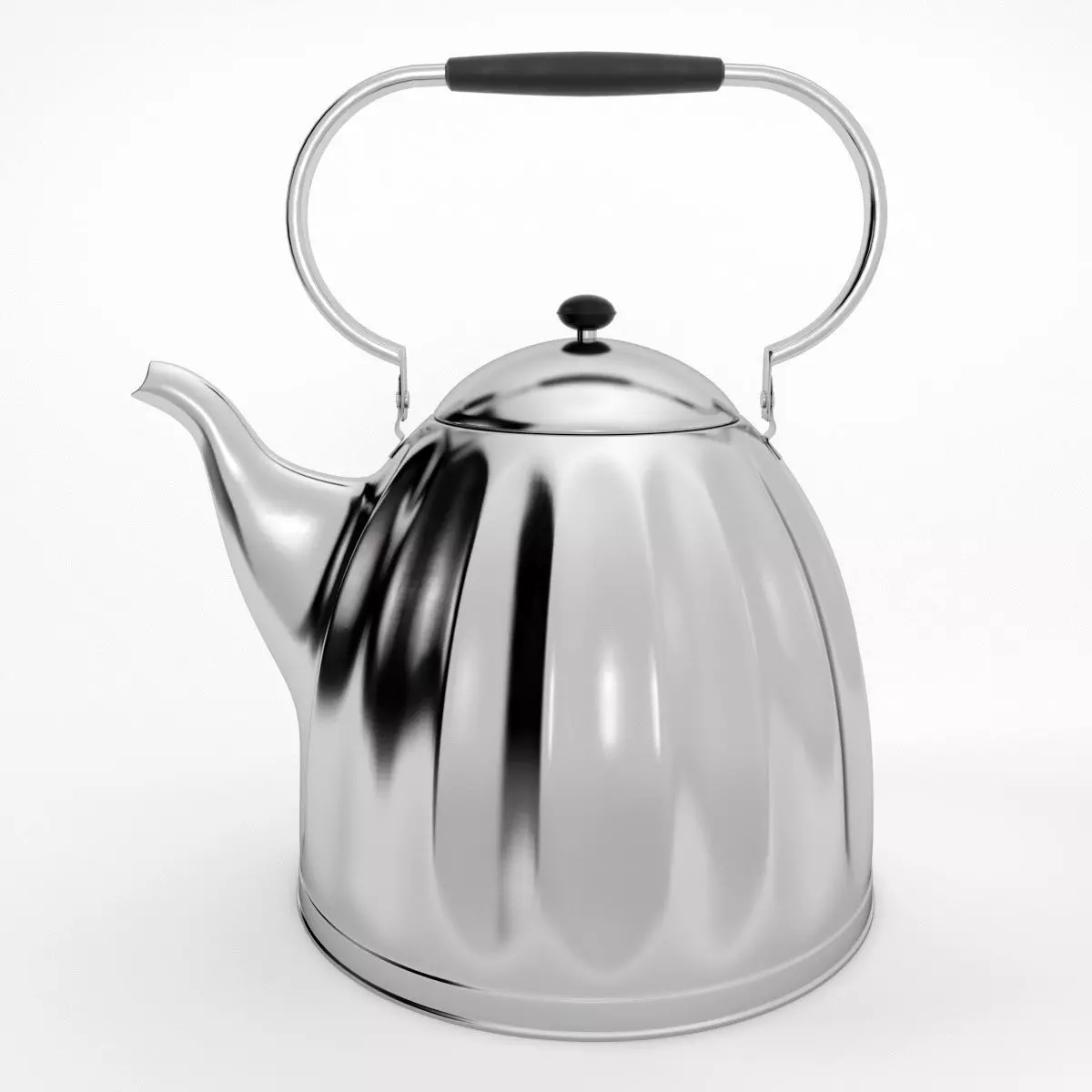 Large Classic Nickel Plated Kettle 3D model