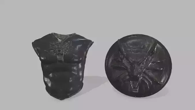 armor set wolf head Low-poly 3D model