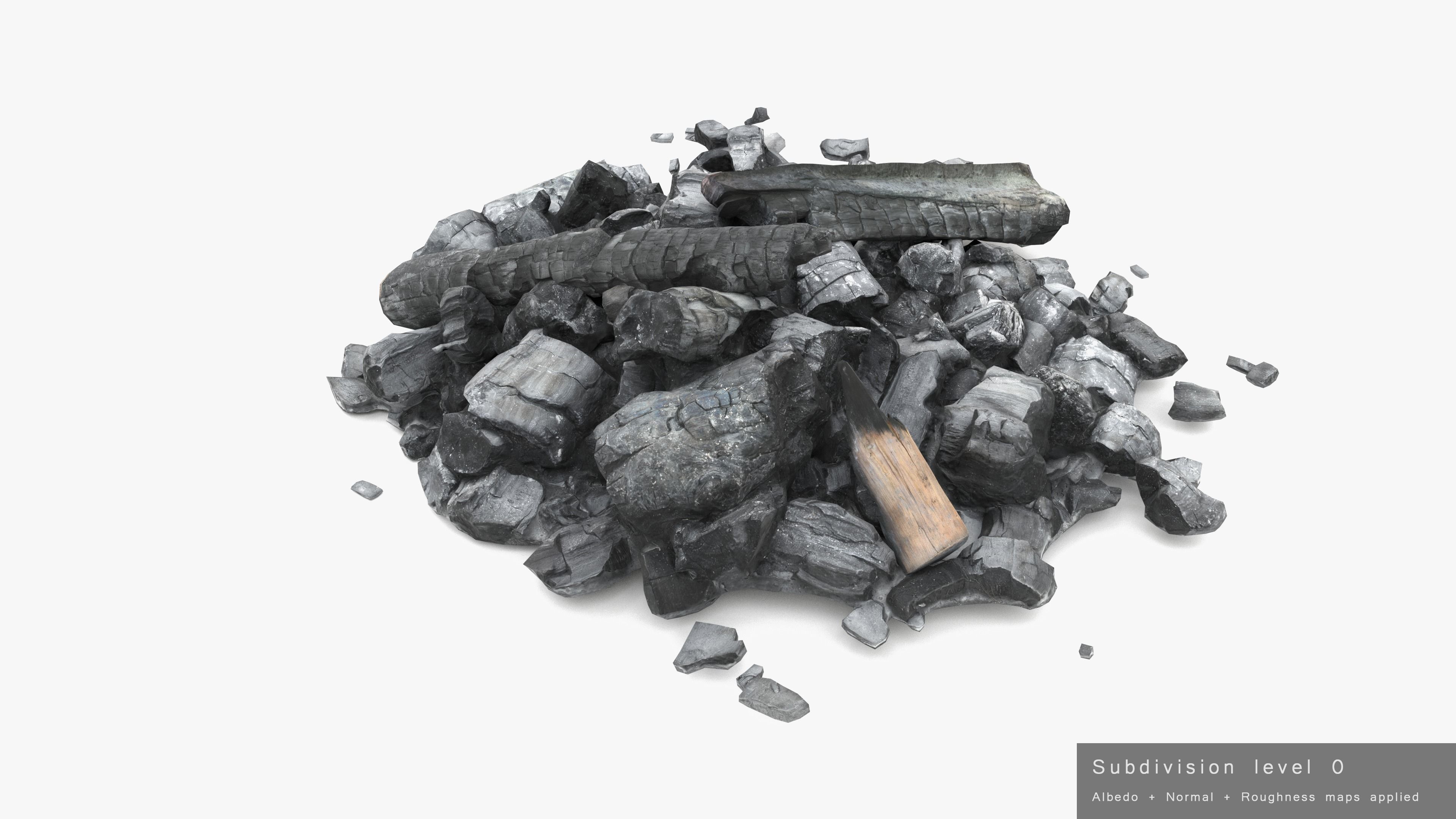 Burned Logs and Ashes Low-poly 3D model_34