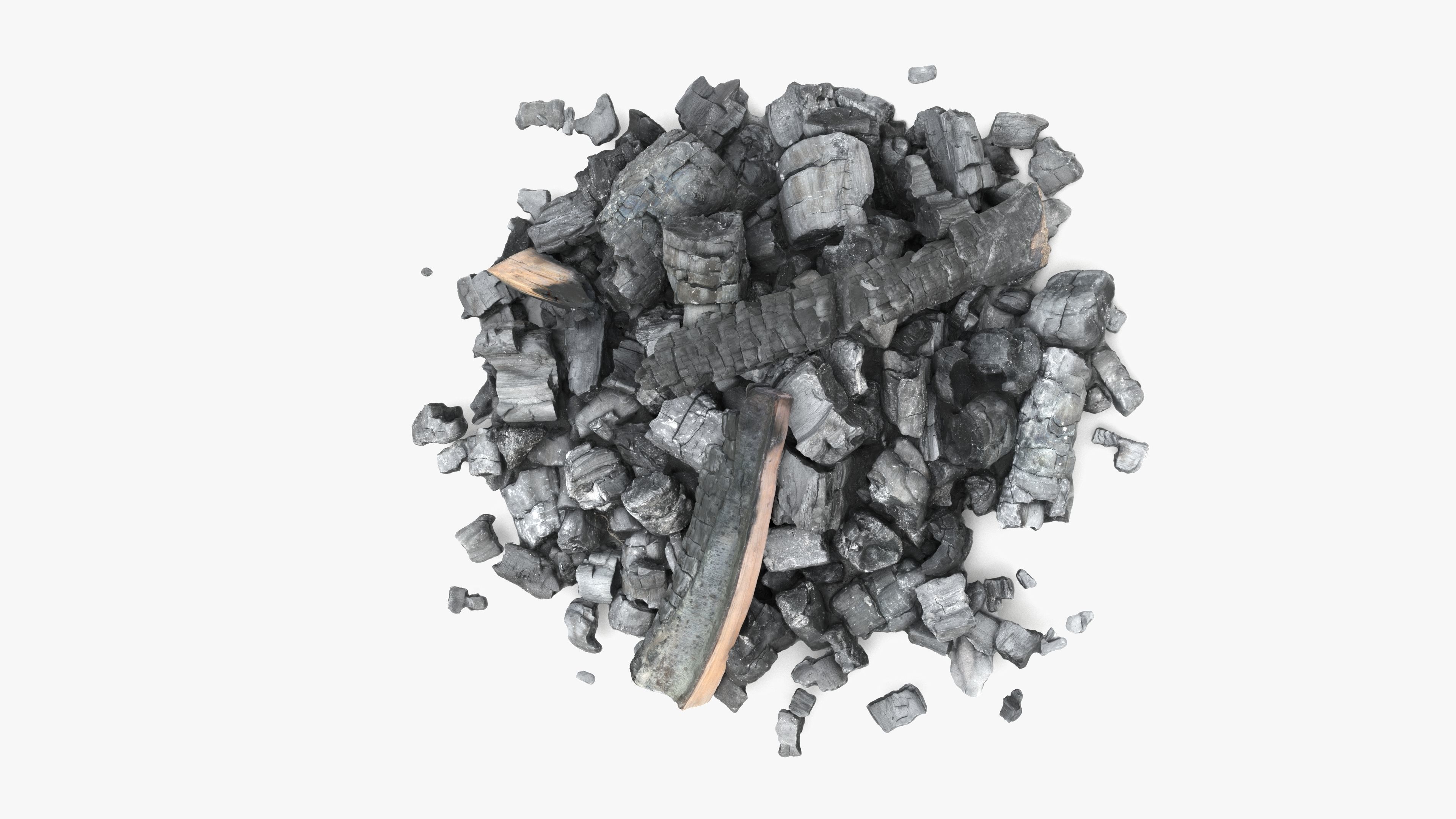 Burned Logs and Ashes Low-poly 3D model_2
