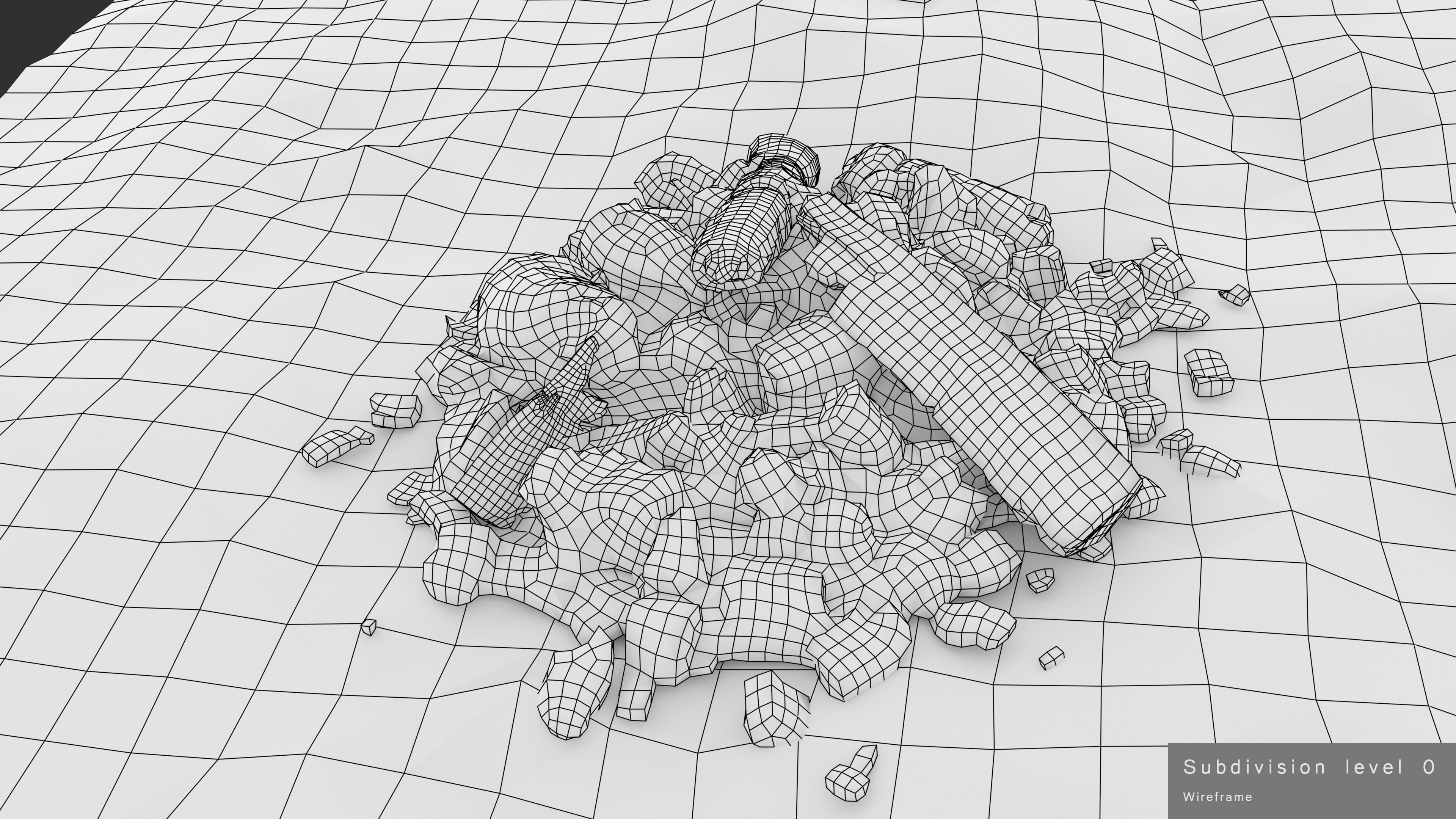 Burned Logs and Ashes Low-poly 3D model_39