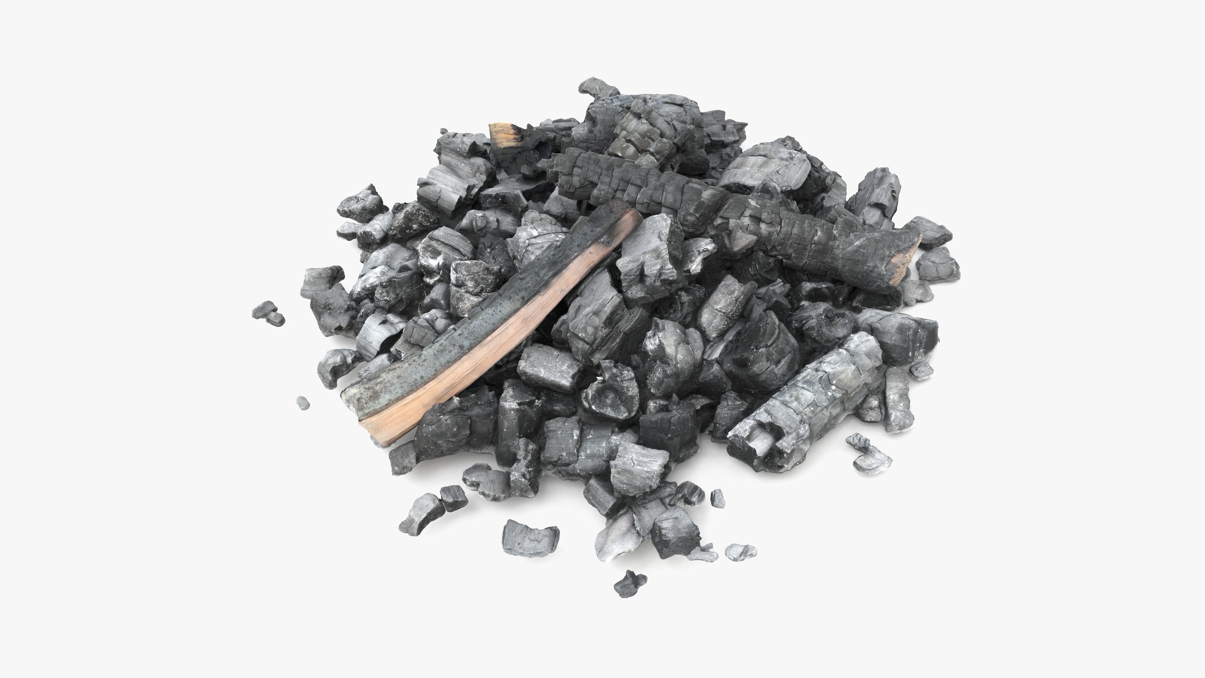 Burned Logs and Ashes Low-poly 3D model_6