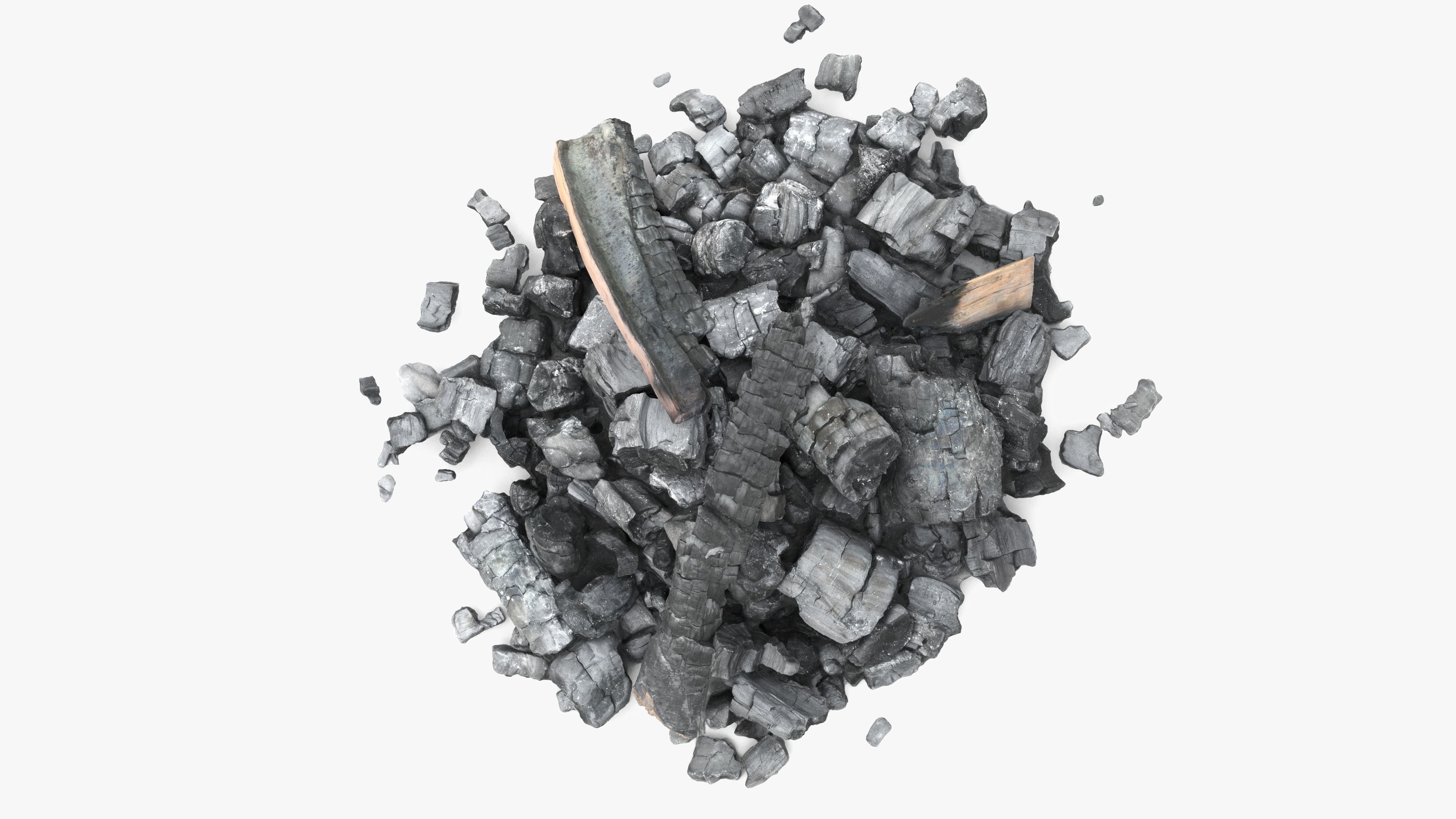 Burned Logs and Ashes Low-poly 3D model_4